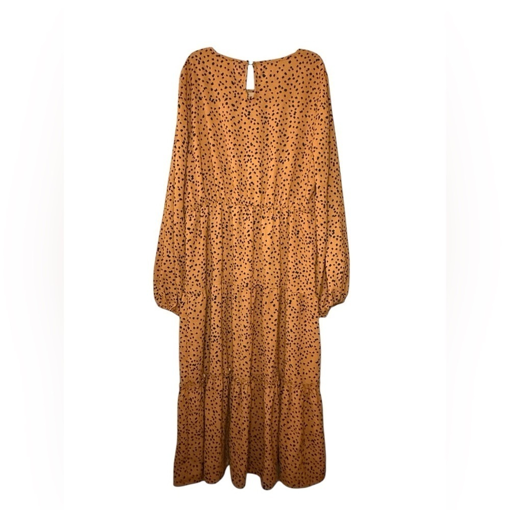 Orange Polka Dot Maxi Dress Size XL - Picture 3 of 4